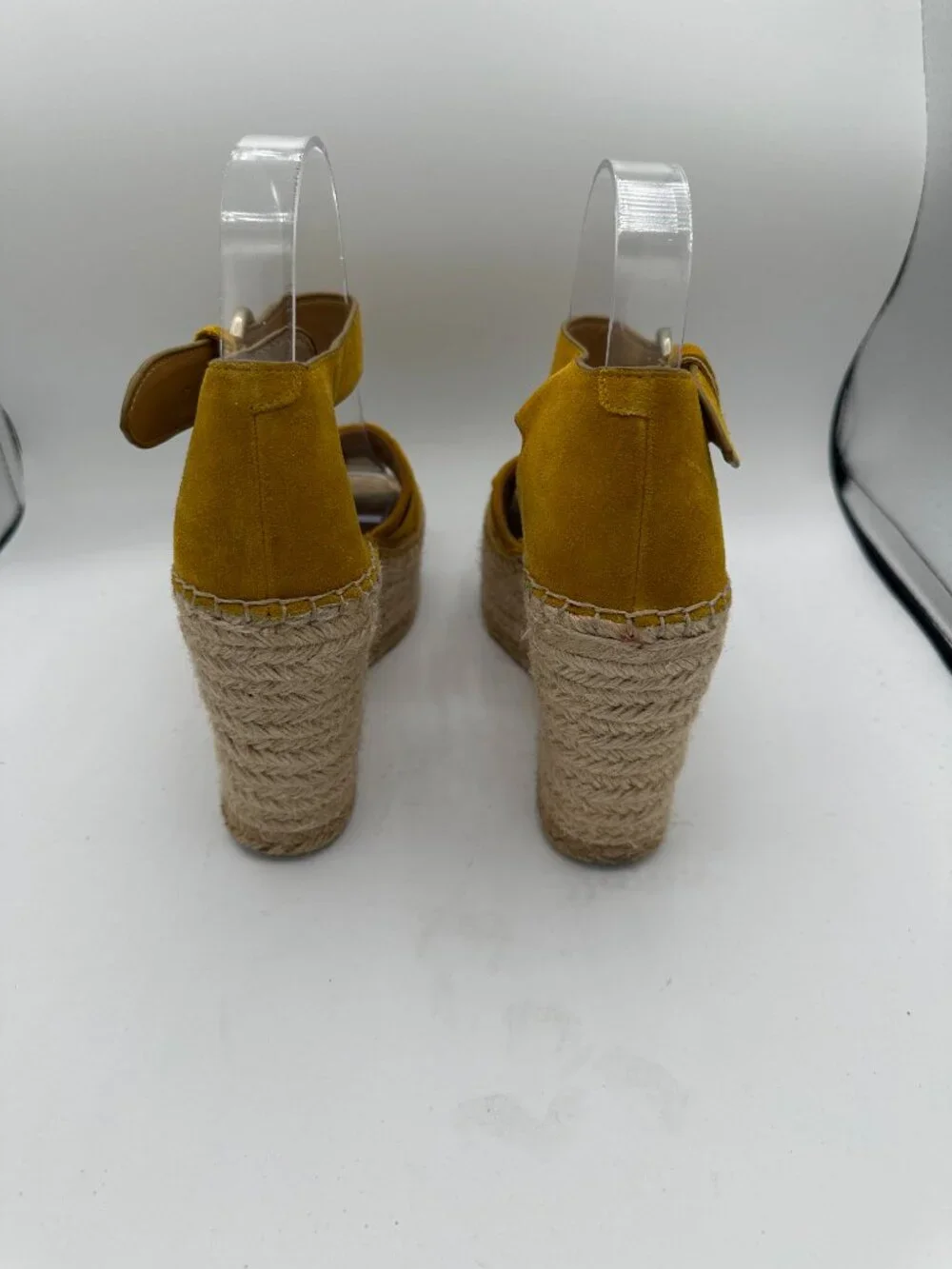 Marc Fisher LTD Adalla Platform Wedge Sandals Mustard Yellow Women's 7.5M
